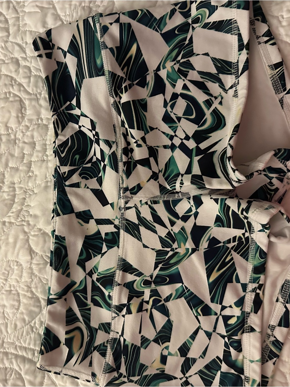Fleo Green, Black & White Abstract Mini Dress